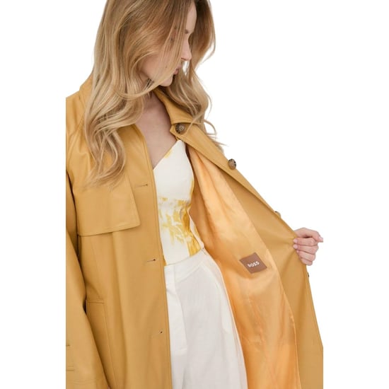 Boss Womens/Ladies Cadomi Vegan Leather Trench Coat (Yellow) - Image 4