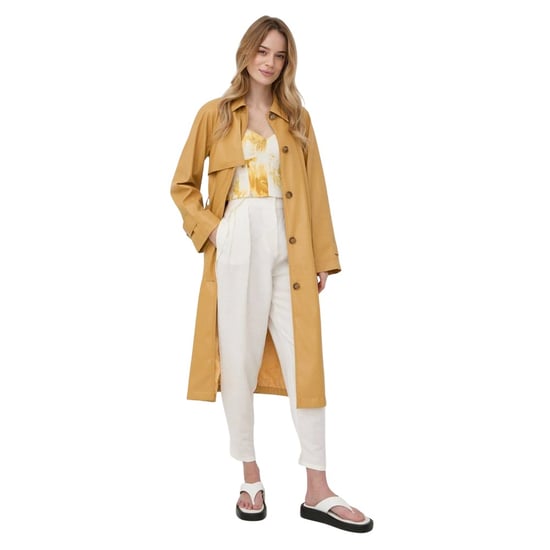 Boss Womens/Ladies Cadomi Vegan Leather Trench Coat (Yellow) - Image 5