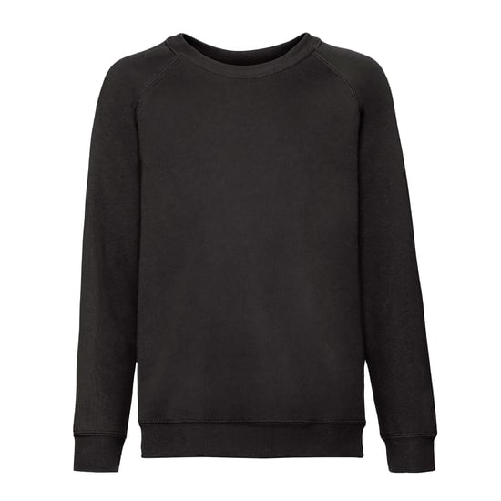 Fruit of the Loom Childrens/Kids Classic Raglan Sweatshirt (Black) - Image 1