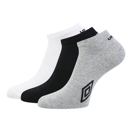 Umbro Trainingssokken met logo voor volwassenen (pak van 3) (Wit/Zwart/Grijs) - Image 1