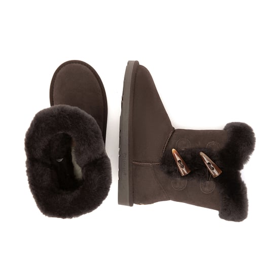 EVER AU Women Stork Horn Toggle Button Short Boots - Image 3