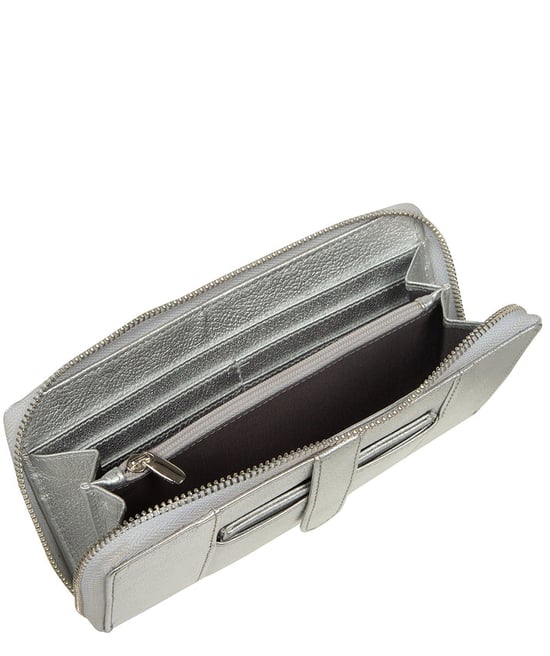 'Cecilia' Metallic Silver Leather Purse - Image 2