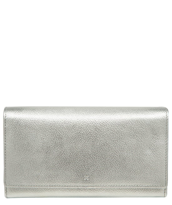 'Mirella' Metallic Silver Leather Purse - Image 1