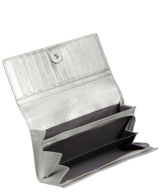 'Mirella' Metallic Silver Leather Purse - Image 2