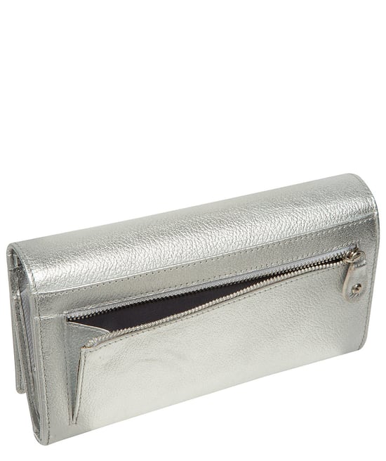 'Mirella' Metallic Silver Leather Purse - Image 3