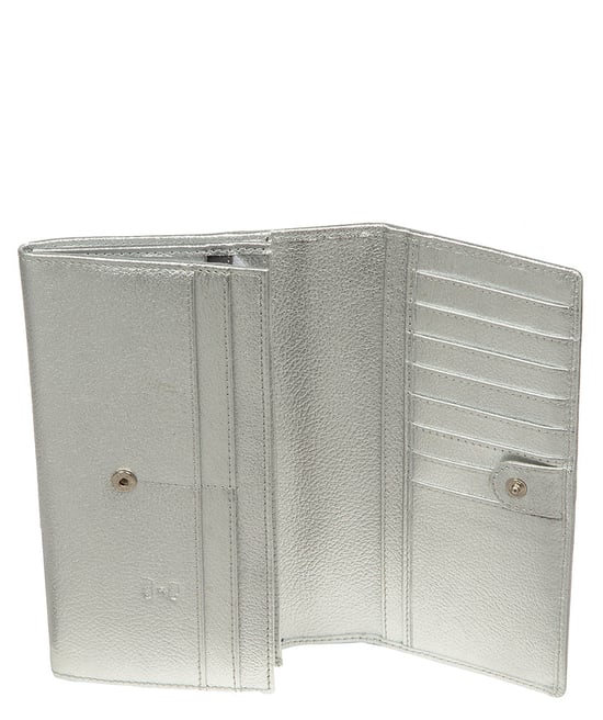 'Mirella' Metallic Silver Leather Purse - Image 4