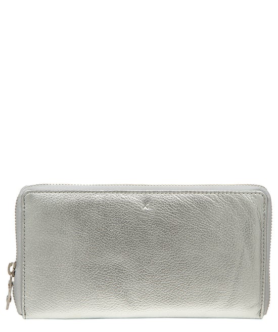'Serafina' Metallic Silver Leather Purse - Image 1