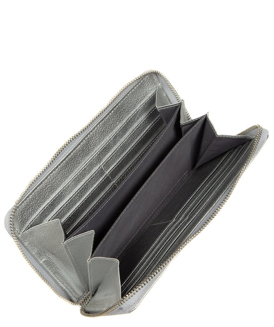 'Serafina' Metallic Silver Leather Purse - Image 2