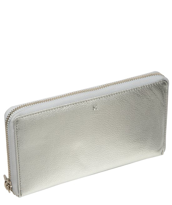 'Serafina' Metallic Silver Leather Purse - Image 3