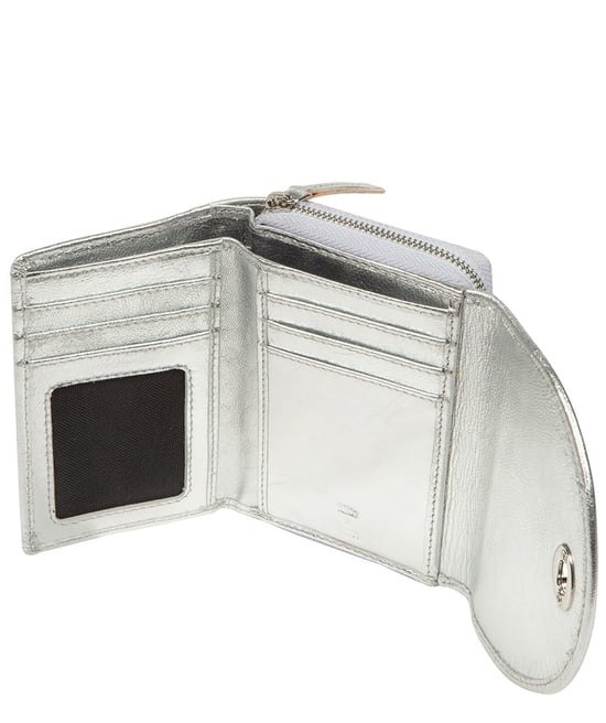 'Clara' Metallic Silver Leather Purse - Image 2