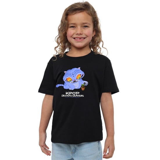 K-Pop Demon Hunters Kinder/Kids Schattig Derpy Tiger T-shirt (Zwart) - Image 4