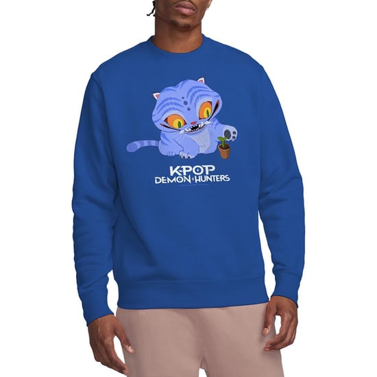 K-Pop Demon Hunters Unisex Adult Cute Derpy Tiger Sweatshirt (Royal Blue) - Image 4