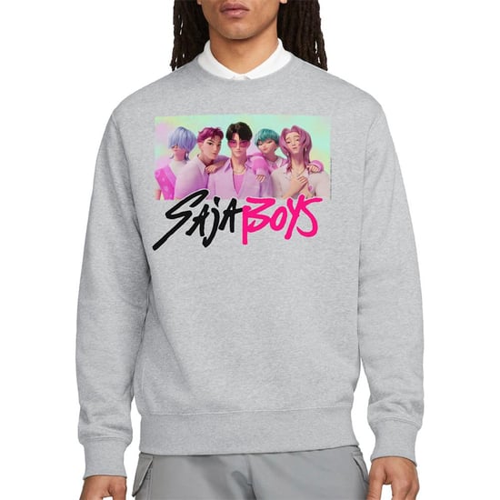 K-Pop Demon Hunters Unisex Adult Saja Boys Fotolijst Sweatshirt (Heide Grijs) - Image 4