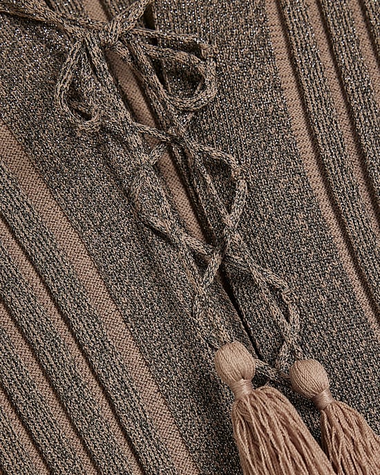 River Island Womens Top Khaki Long Sleeve Tie Front - Image 5