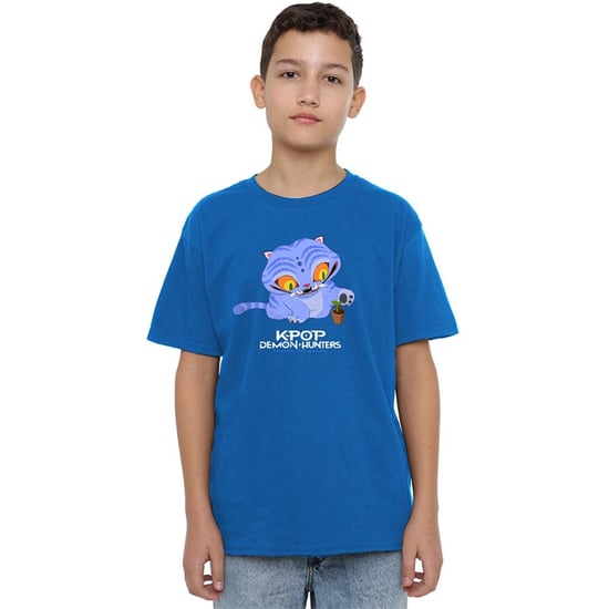 K-Pop Demon Hunters Childrens/Kids Cute Derpy Tiger T-Shirt (Royal Blue) - Image 4
