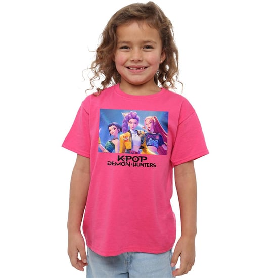 K-Pop Demon Hunters Kinder/Kids Huntr/X T-shirt (Fuchsia) - Image 4