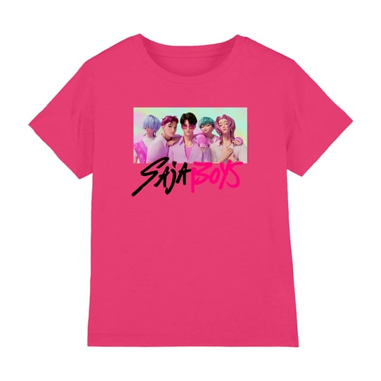 K-Pop Demon Hunters Barn/Barn Saja Boys fotoram T-shirt (Fuchsia) - Image 1