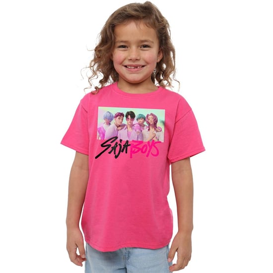 K-Pop Demon Hunters Barn/Barn Saja Boys fotoram T-shirt (Fuchsia) - Image 4