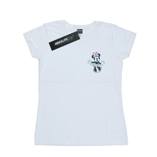 Disney Dames/Dames Minnie Mouse Dansende Borst Katoenen T-Shirt (Wit) - Image 1