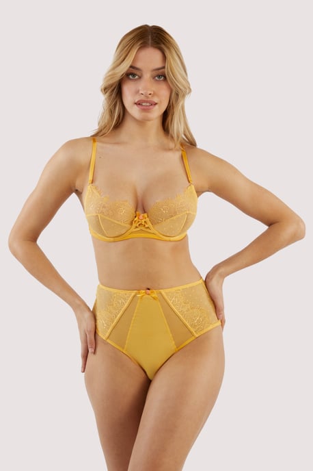 Playful Promises Ziggy Mango Lace And Spotted Mesh Bra - Image 2