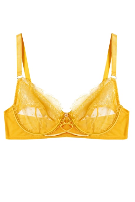Playful Promises Ziggy Mango Lace And Spotted Mesh Bra - Image 4
