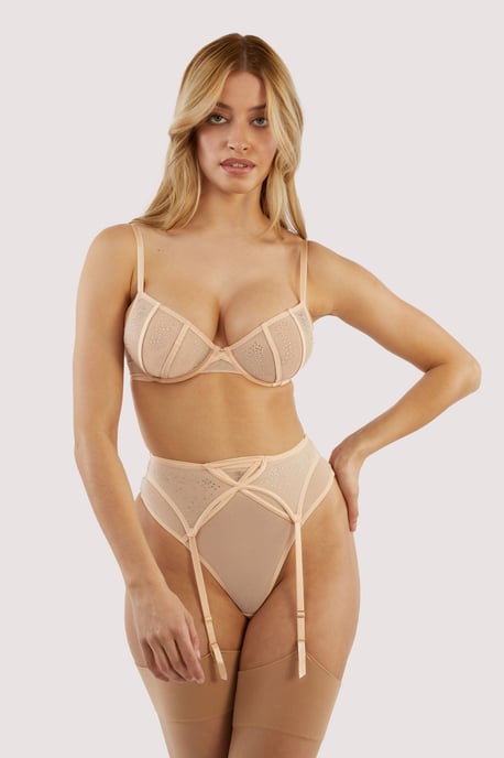 Playful Promises Nola Toffee Diamante Studded Suspender - Image 2
