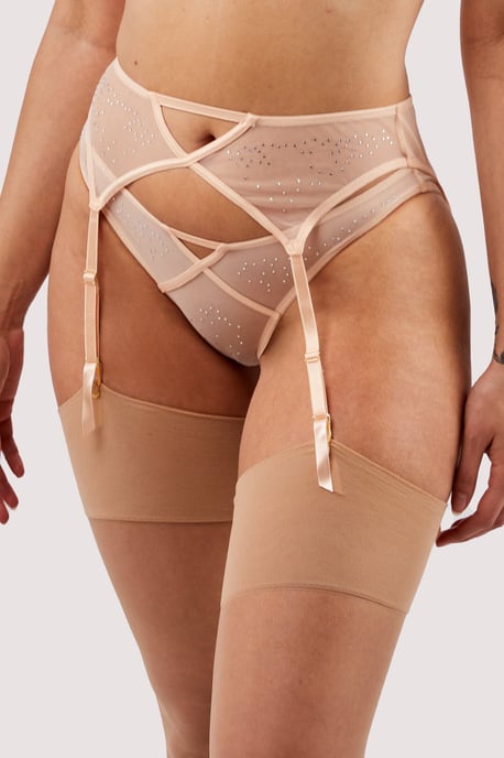 Playful Promises Nola Toffee Diamante Studded Suspender - Image 3