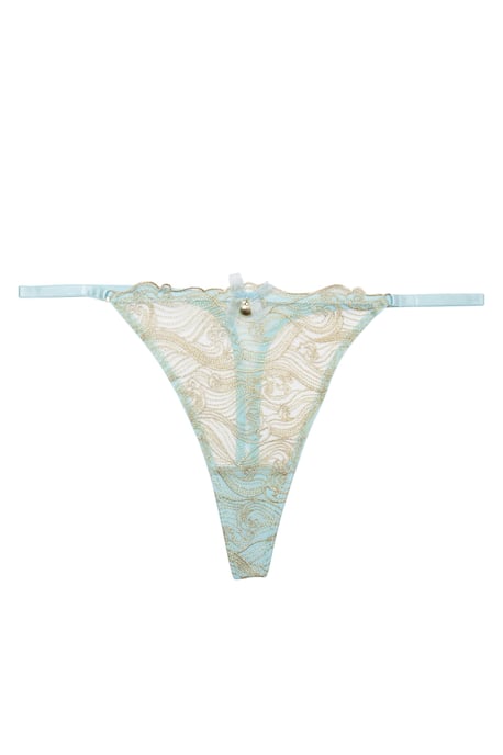Playful Promises Ayaka Blue Wave Embroidery Tanga Thong - Image 3