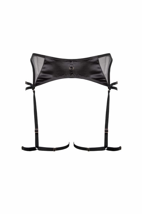 Playful Promises Noelle Satin Strappy Suspender Belt - Image 4