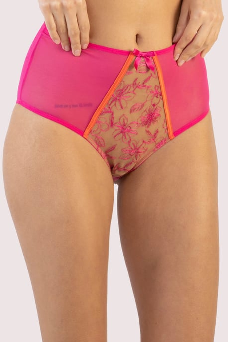 Playful Promises Olivia Contrast Embroidery High Waist Brief - Image 1