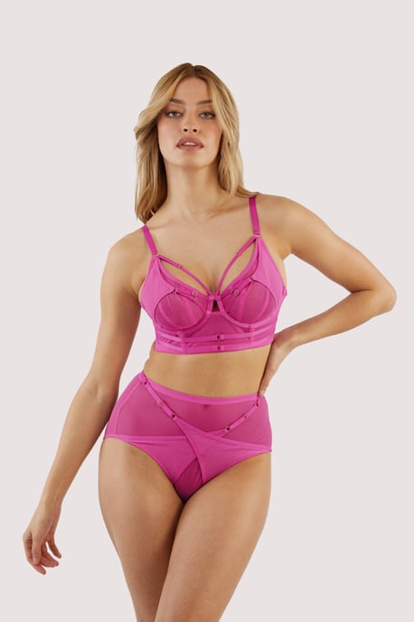 Playful Promises Eddie Magenta Crossover High Waist Brief - Image 2
