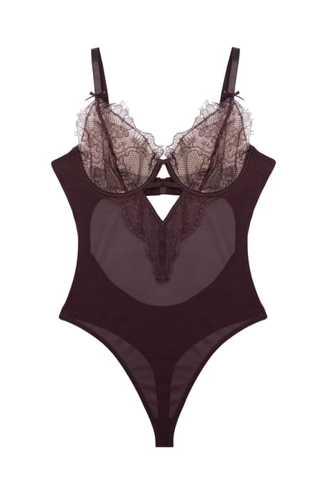 Hustler Alvara Plum Lace Thong Body - Image 1