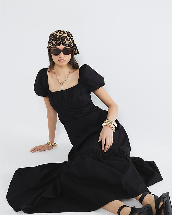 River Island Womens Midi Dress Black Short Puff Sleeve - Image 3