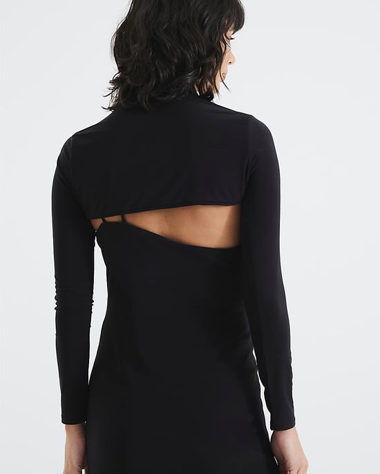 River Island Womens Midi Dress Black Long Sleeve Cut Out - Image 2