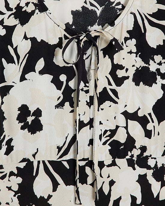River Island Womens Midi Dress Black Floral Long Sleeve - Image 5