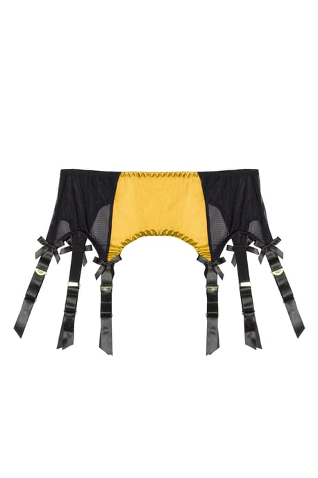Bettie Page Lingerie Classic Suspender Belt Chartreuse - Image 4