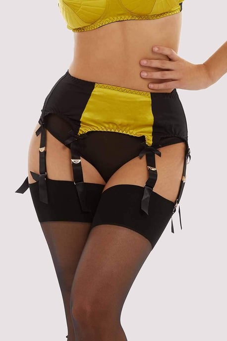 Bettie Page Lingerie Classic Suspender Belt Chartreuse - Image 5