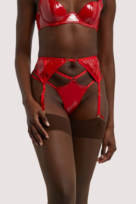 Hustler Maxine Pvc Strap And Ring Detail Suspender - Image 3