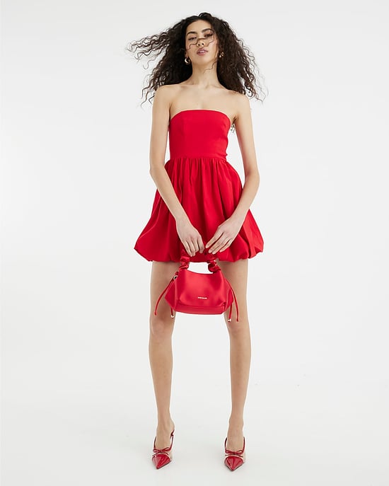 River Island Womens Mini Dress Red Bandeau Bubble Hem - Image 2