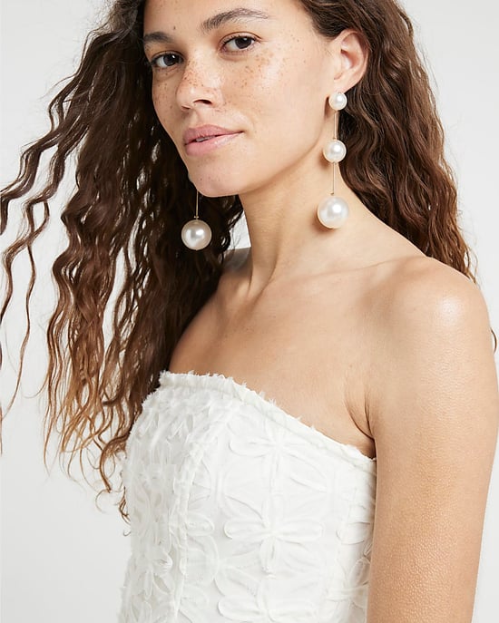 River Island Womens Mini Skater Dress Cream Lace Bandeau - Image 3