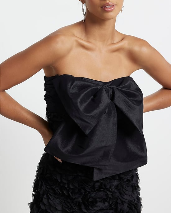 River Island Womens Mini Dress Petite Black Bandeau Bow - Image 5