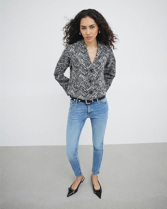 River Island Womens Trophy Jacket Black Collarless - Image 3