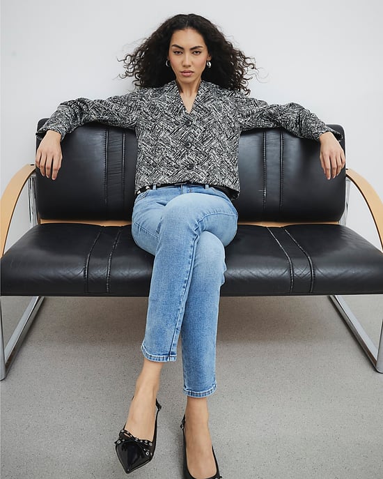 River Island Womens Trophy Jacket Black Collarless - Image 4