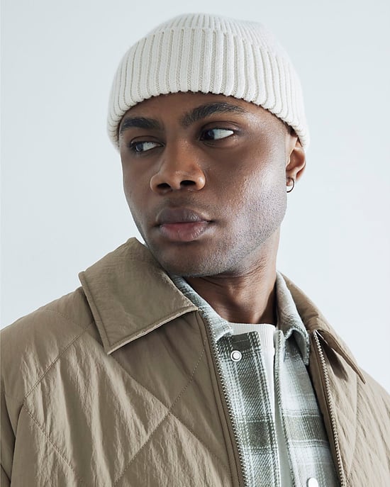 River Island Mens Jacket Beige Quilted Zip Through - Image 3