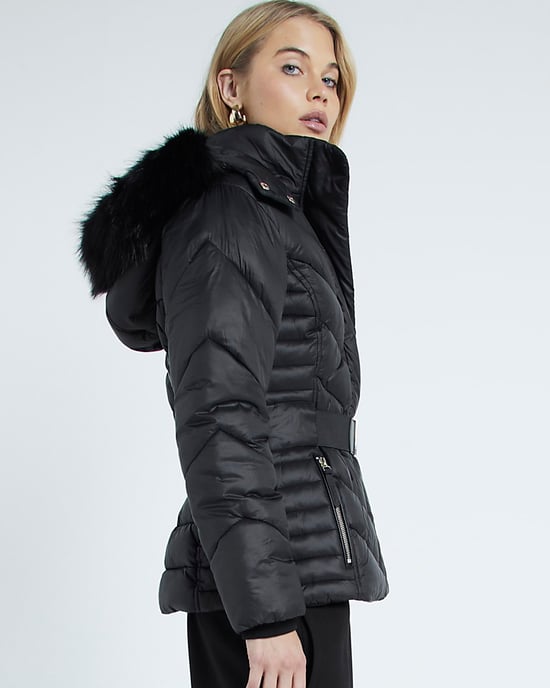 River Island Womens Padded Jacket Black Slim Fit - Image 2