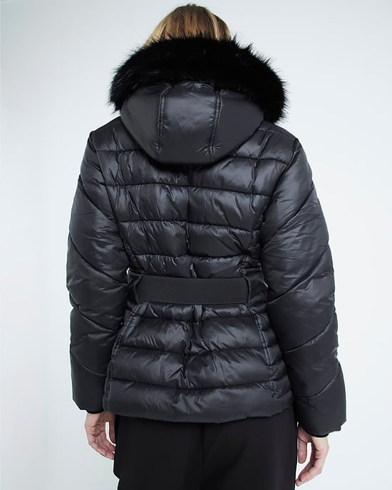 River Island Womens Padded Jacket Black Slim Fit - Image 3