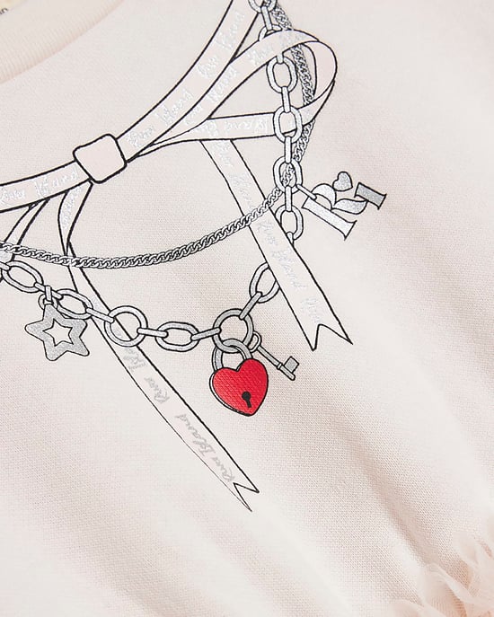 River Island Mini Girls Tutu Dress Pink Necklace - Image 3