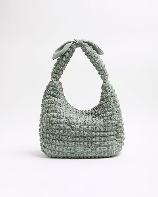 River Island Girls Shoulder Bag Khaki Nylon Scrunch - Image 2