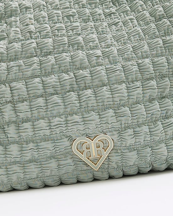 River Island Girls Shoulder Bag Khaki Nylon Scrunch - Image 3