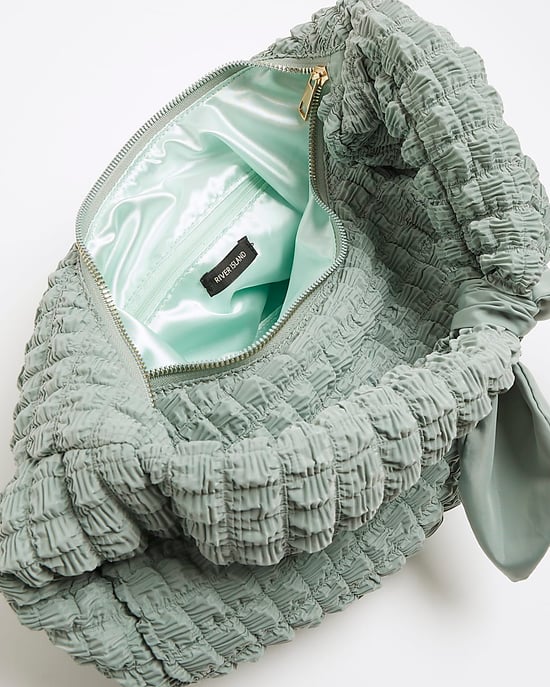River Island Girls Shoulder Bag Khaki Nylon Scrunch - Image 4